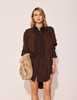 Lindsay Nicholas New York Tuxedo Shirt Dress - Chocolate - Thumbnail 5
