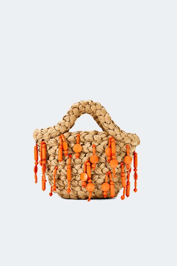 Simon Miller Beaded Shelly Bag - Natural/Orange