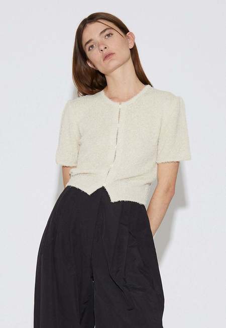 トップス AMOMENTO SHEER CARDIGAN Gray Wholegarment Sheer Cardigan by AMOMENTO on Sale