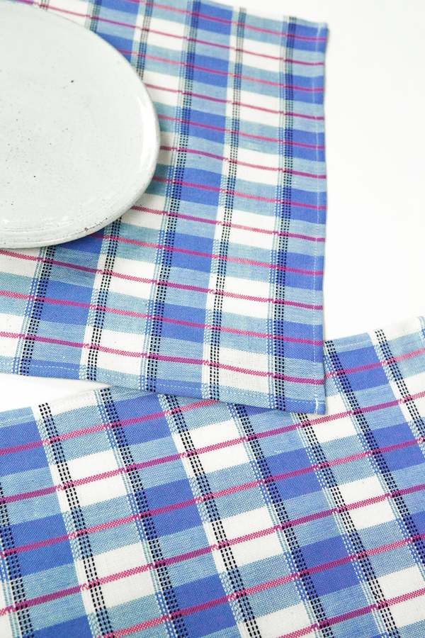 Archive New York San Andres Gingham Placemat - Blue & White
