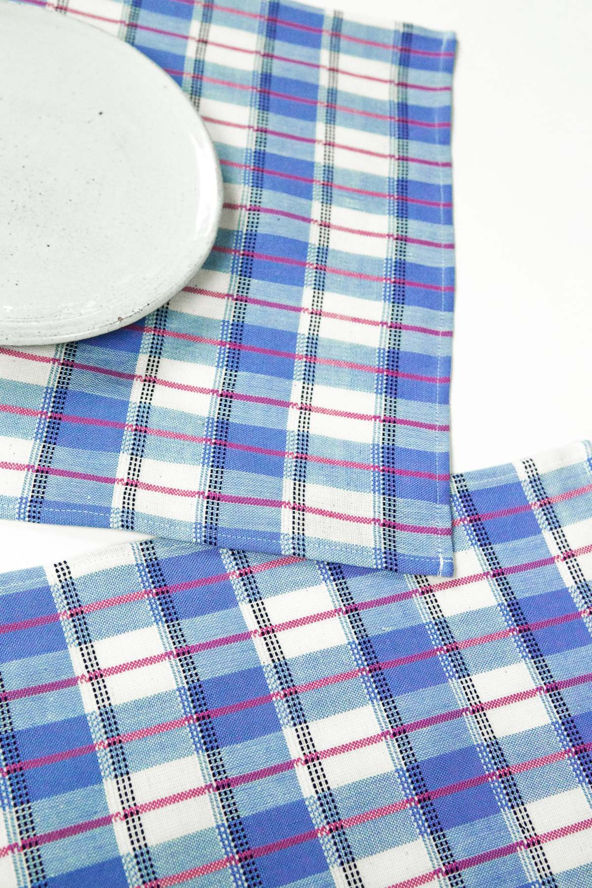 Archive New York San Andres Gingham Placemat - Blue & White - Image 5 of 5