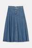 Closed Long Denim Skirt - Mid Blue - Thumbnail 3