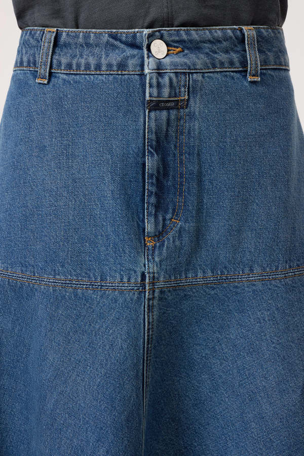 Closed Long Denim Skirt - Mid Blue