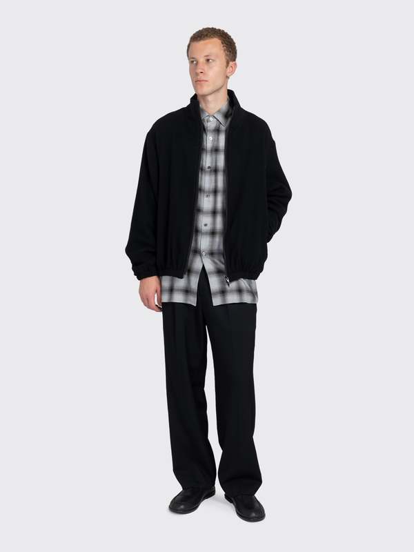 ssstein Rayon/Lyocell Check Oversize Down Pat Shirt - Black Ombre