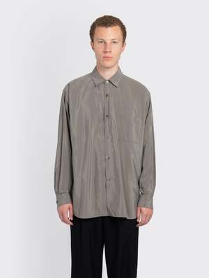 ssstein Silk Nylon Oversized Down Pat Shirt - Taupe | Garmentory
