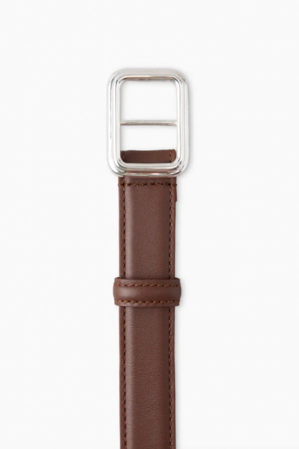 LIÉ STUDIO Georgia Wide Belt - Silver/Chocolate Brown
