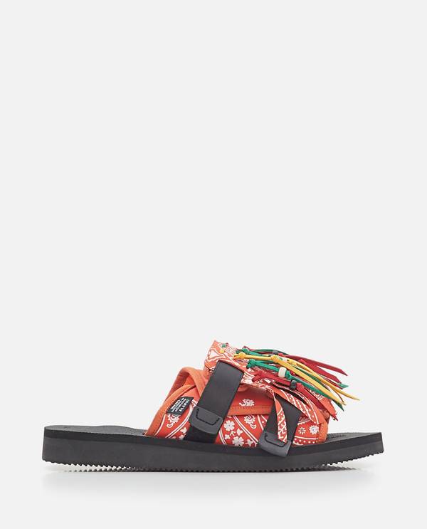 Alanui Suicoke X Alanui Moto Fringed Slides - Red