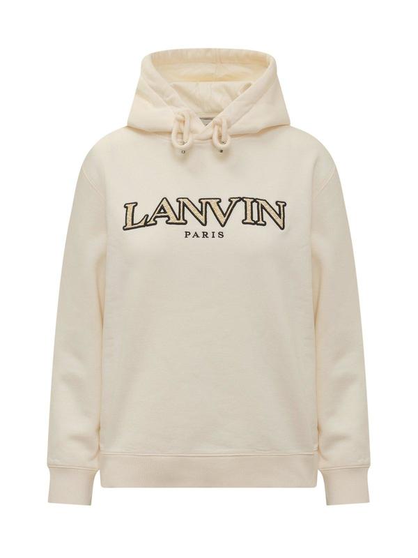Lanvin Logo Embroidered Drawstring Hoodie