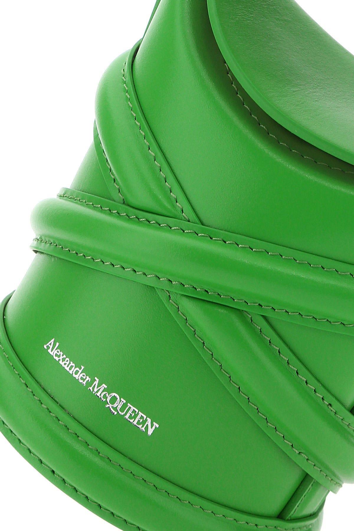 Alexander McQueen Mini The Curve Bucket Bag - Green - Image 4 of 4