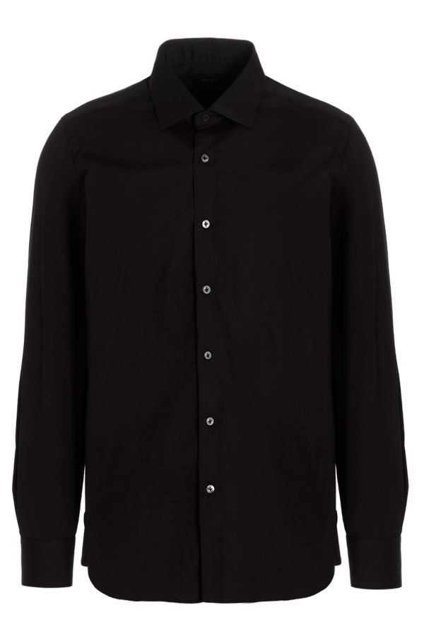 Barba Napoli Poplin Shirt - Black