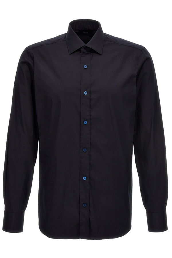 Barba Napoli Poplin Shirt - Blue