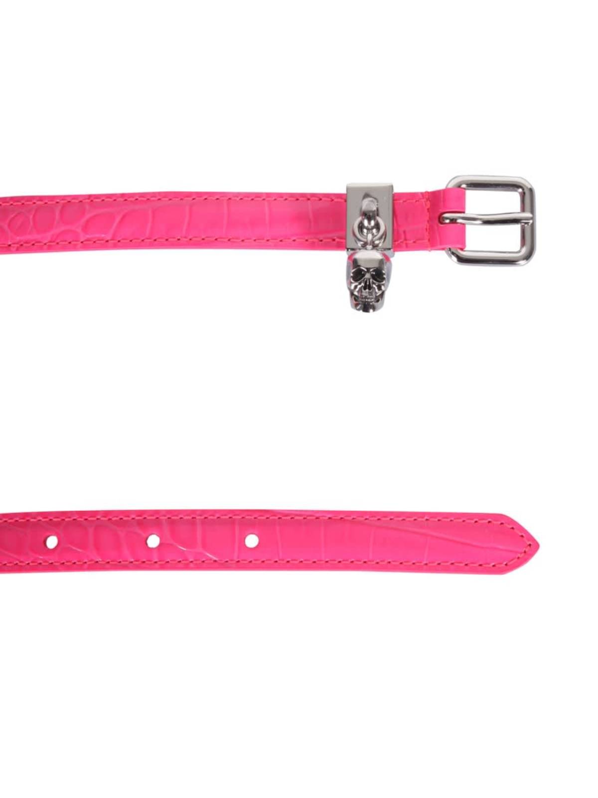 Alexander McQueen Double Belt With Skull And Pav Belt - Pink - Image 2 of 3