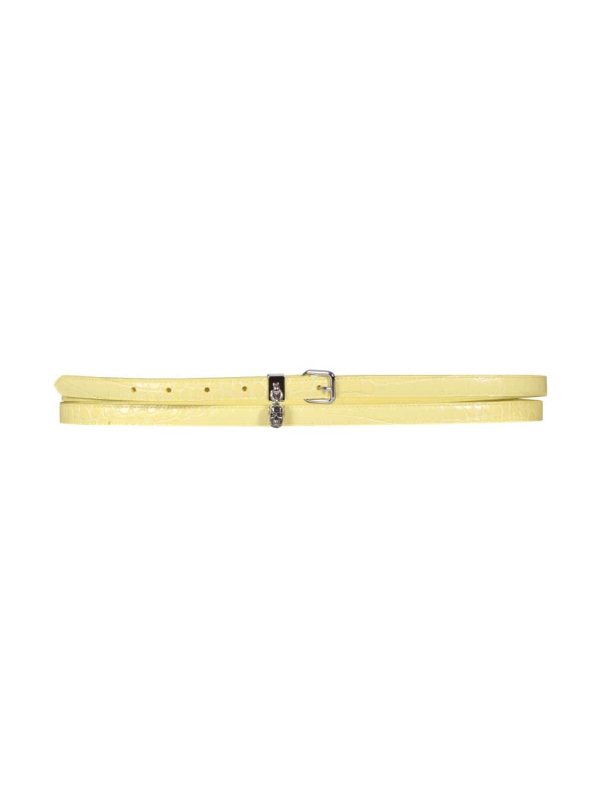 Alexander McQueen Double Belt With Skull And Pav Belt - Yellow - Image 1 of 3