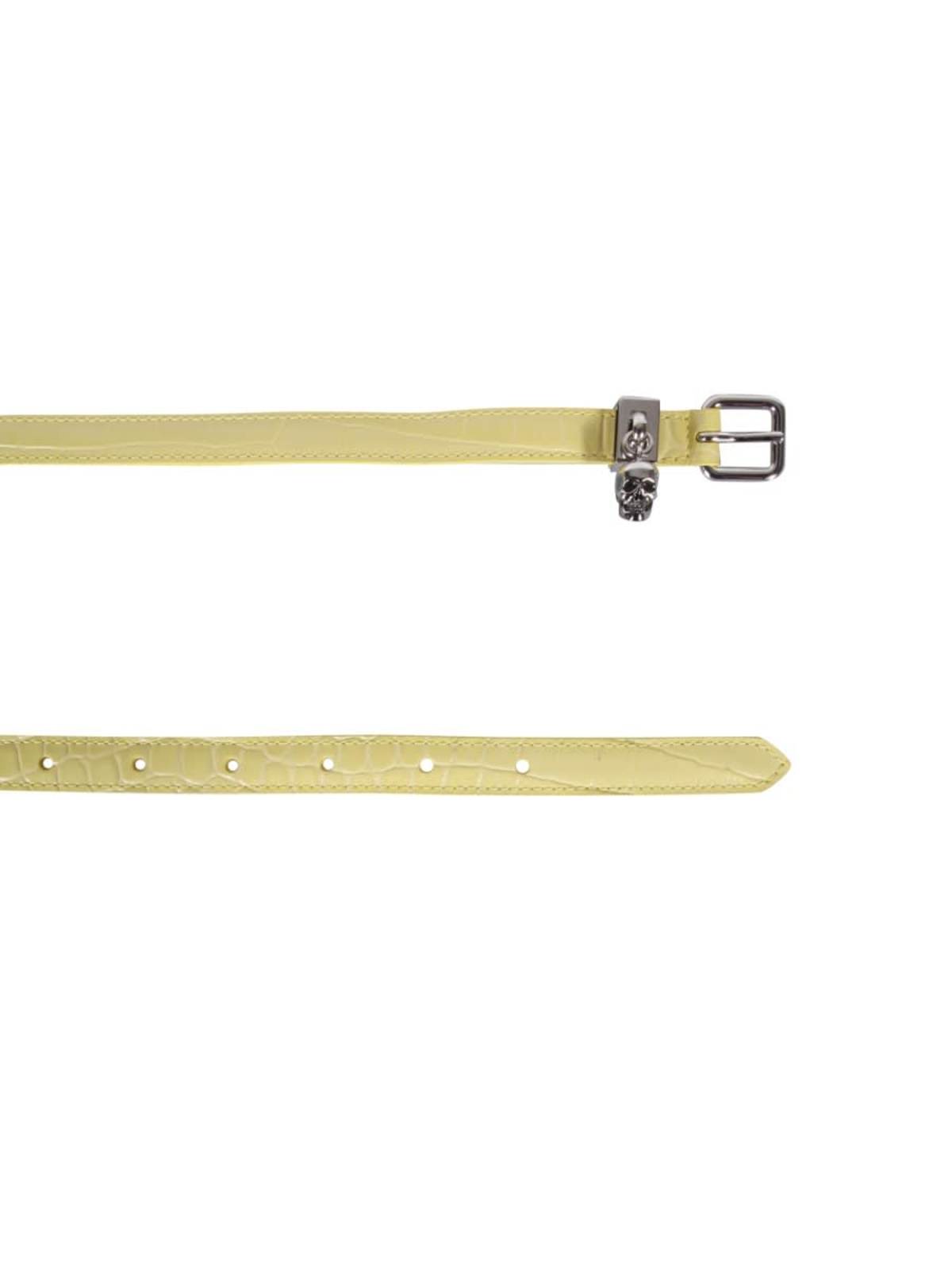Alexander McQueen Double Belt With Skull And Pav Belt - Yellow - Image 2 of 3