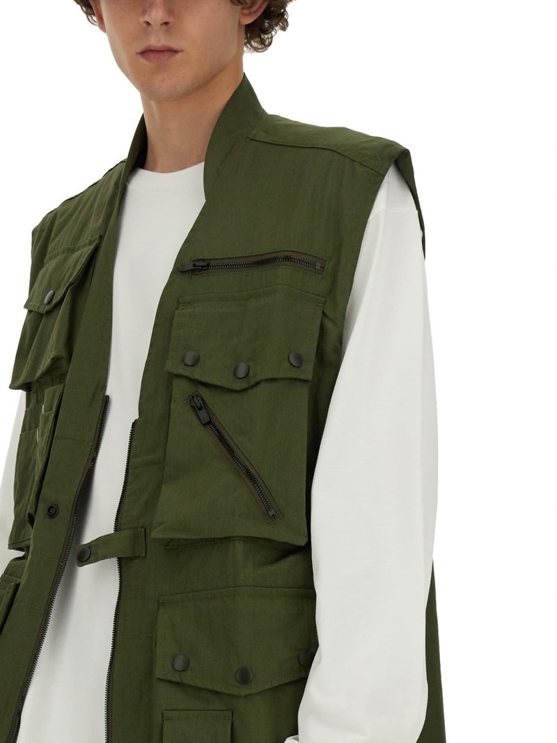 Needles Vest With Pockets - Green