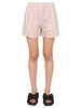 Off-White Striped Pattern Shorts - Pink - Thumbnail 1