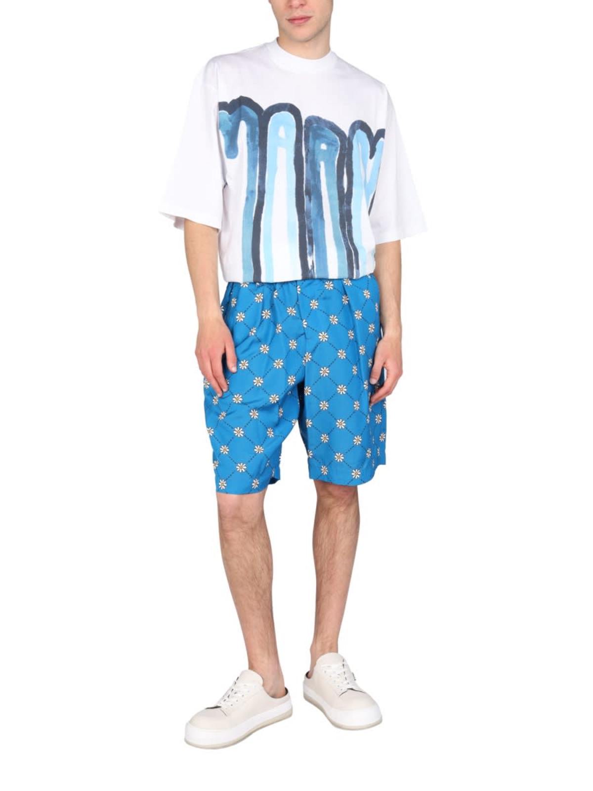 Marni Marnigram Bermuda Shorts - Blue - Image 2 of 4