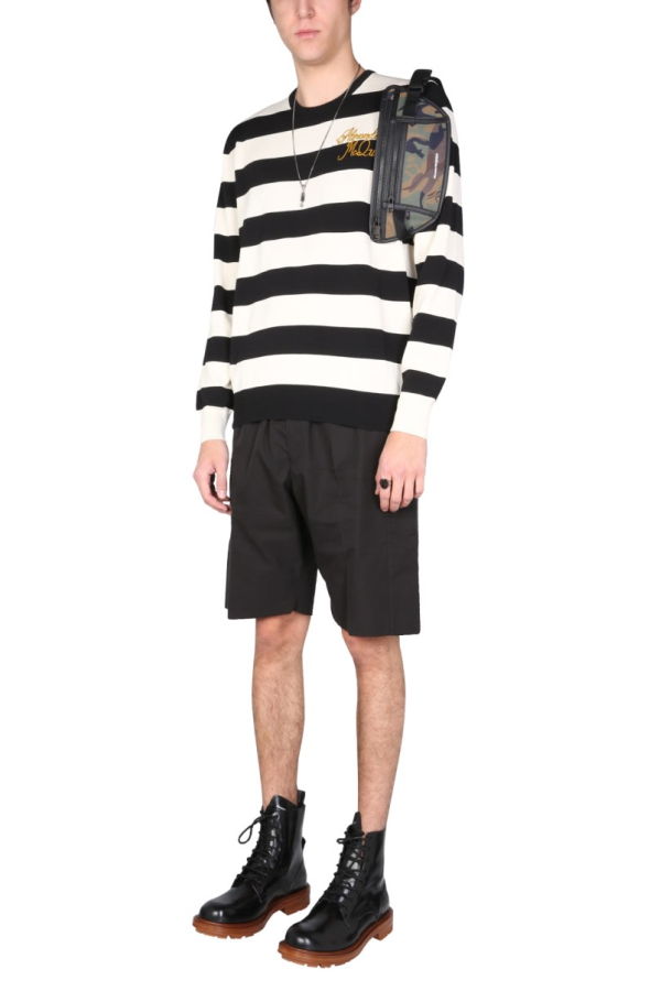 Alexander McQueen Gabardine Bermuda Shorts - Black