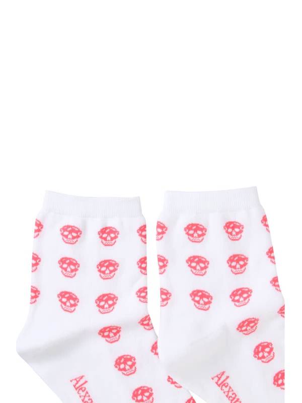 Alexander McQueen Short Skull Sock - White