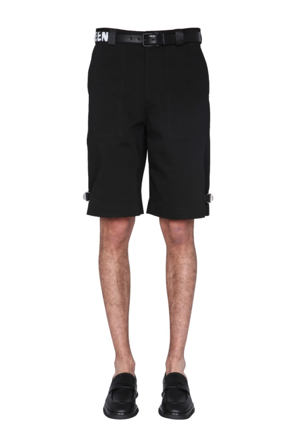 Alexander McQueen Regular Fit Bermuda Shorts - Black
