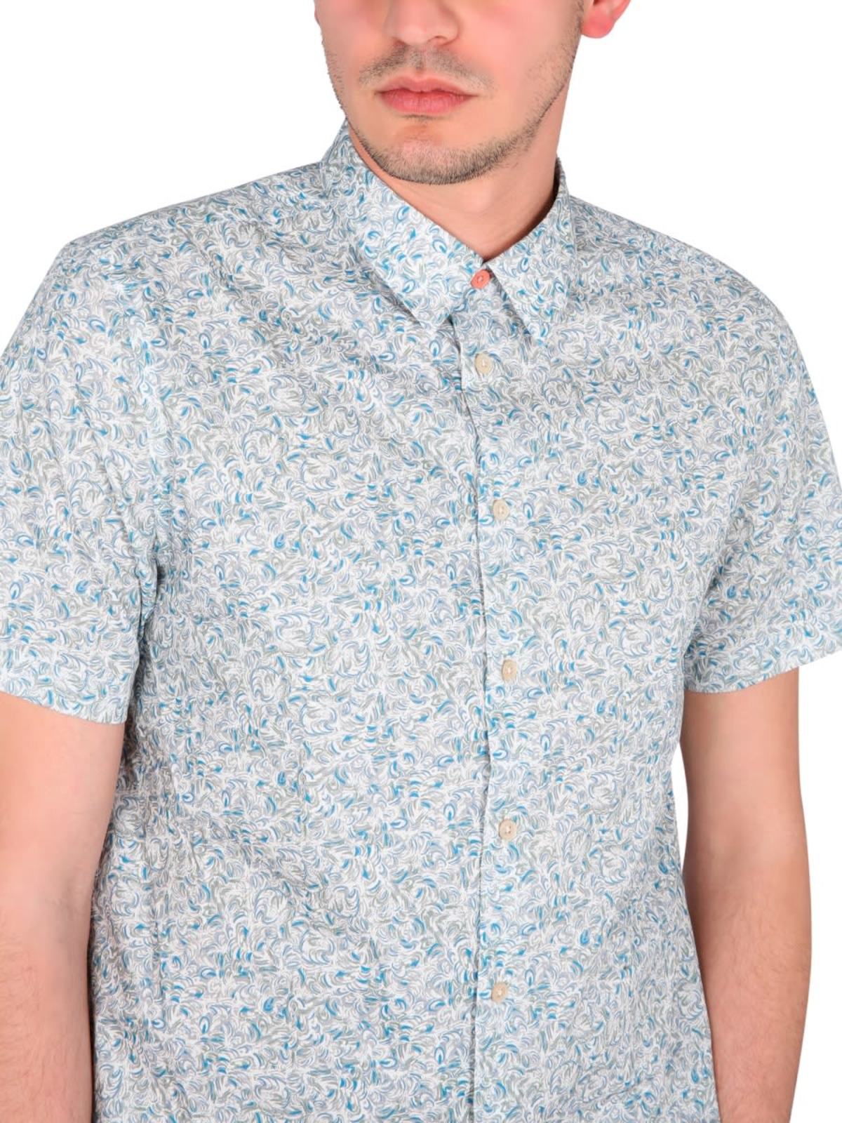PAUL SMITH Wave Print Shirt - Azure - Image 4 of 4