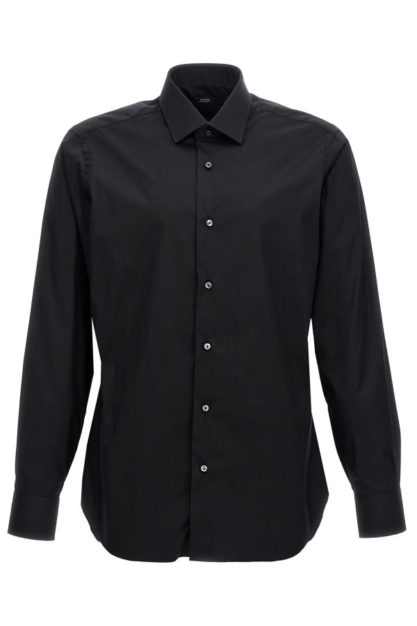 Barba Napoli Poplin Shirt - Black