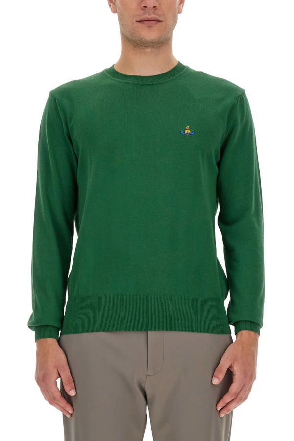 Vivienne Westwood Jersey With Orb Embroidery - Green