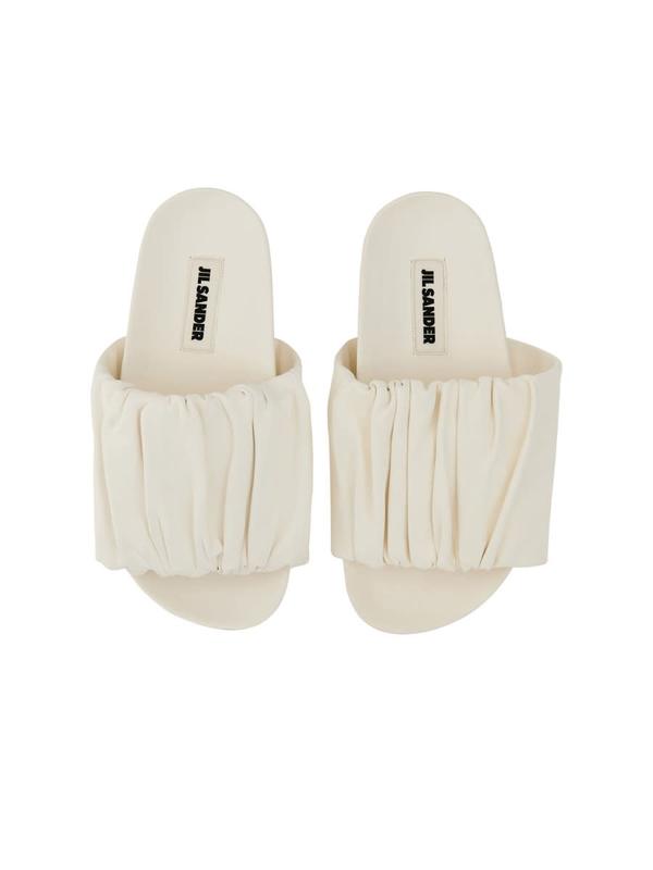 Jil Sander Low Leather Sandals - White