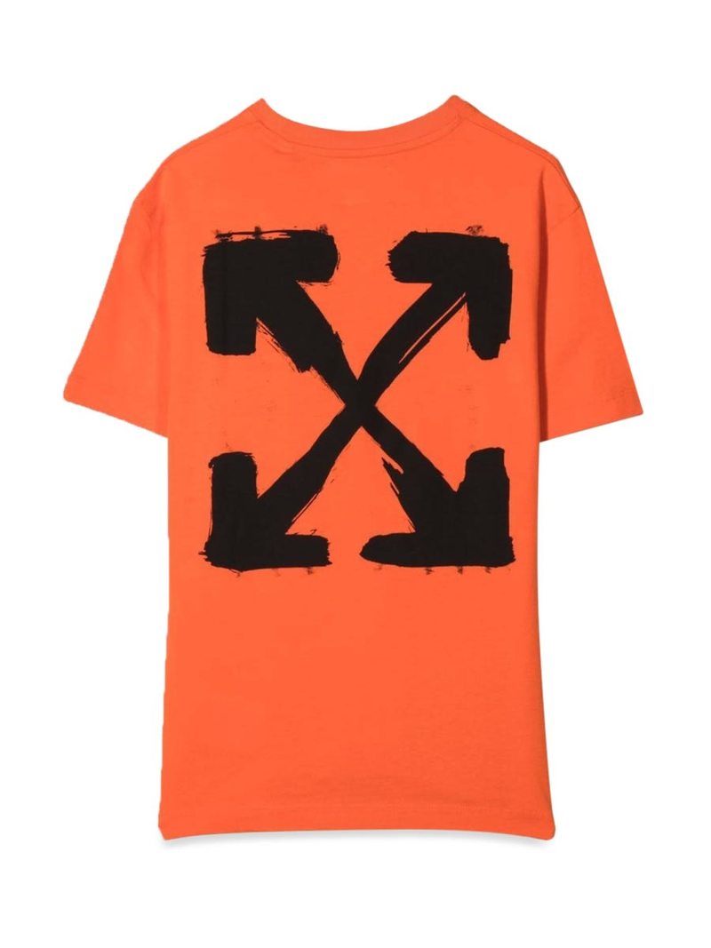 KIDS Off-White T-shirt In Jersey Di Cotone Stampato T-shirt - Orange
