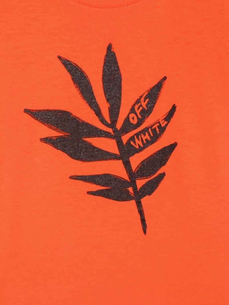 KIDS Off-White T-shirt In Jersey Di Cotone Stampato T-shirt - Orange