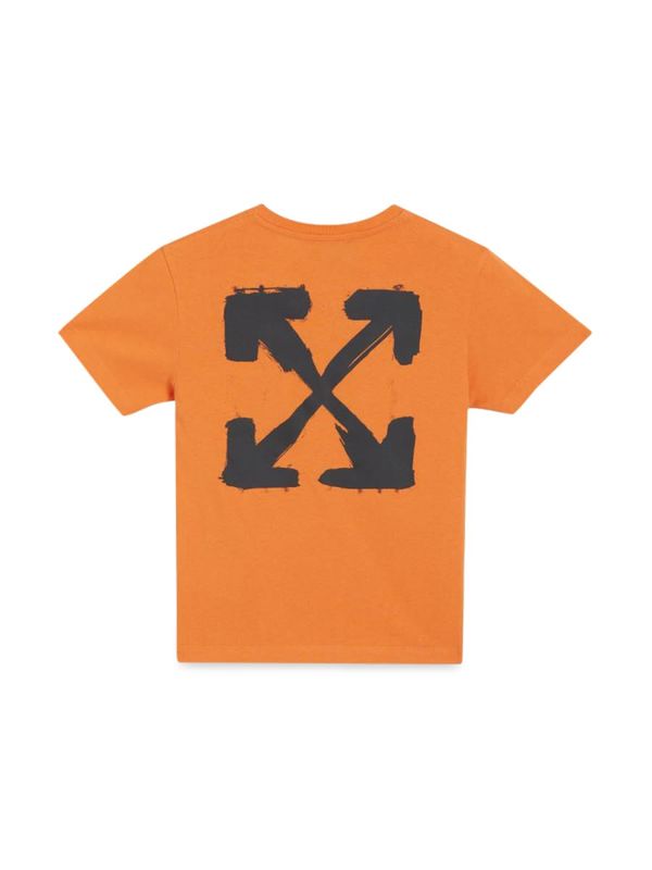 KIDS Off-White T-shirt In Jersey Di Cotone Stampato T-shirt - Orange