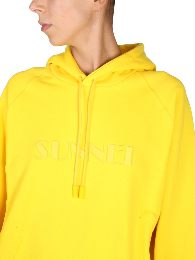 Sunnei Cotton Sweatshirt - Sweatshirt - Yellow