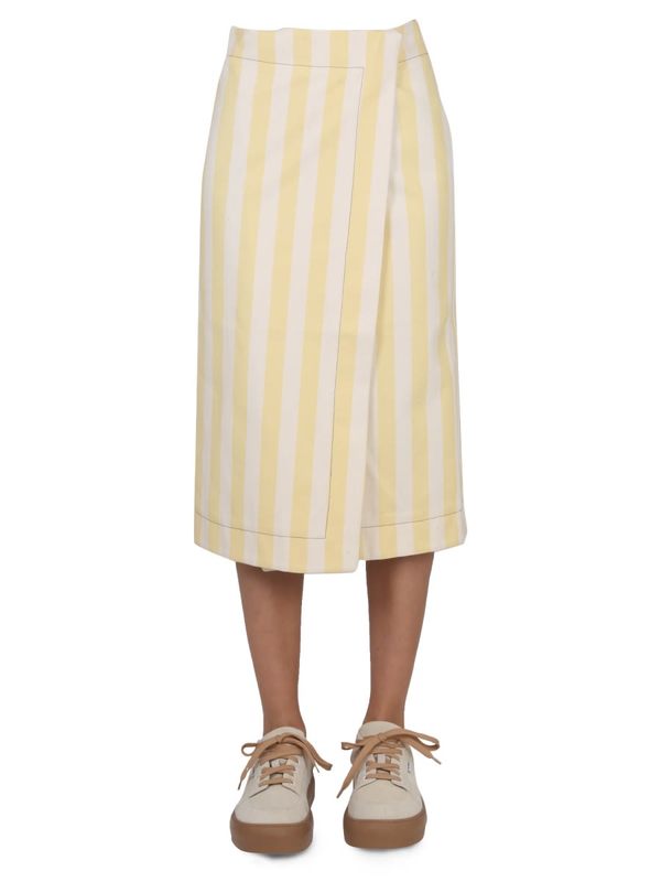 Sunnei Striped Pattern Skirt - Beige