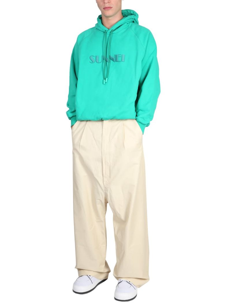 Sunnei Sweatshirt With Logo Sweatshirt - Green