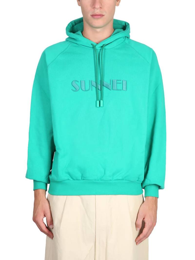 Sunnei Sweatshirt With Logo Sweatshirt - Green