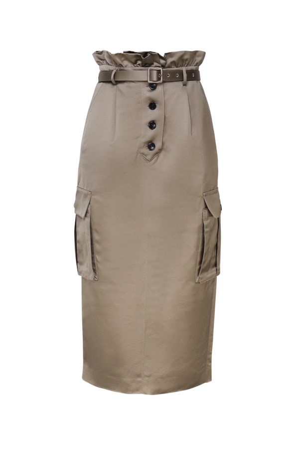 Self-Portrait Cargo Skirt - Army Green