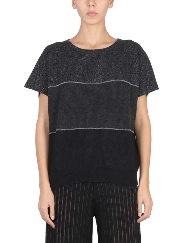 Fabiana Filippi Mesh With Shiny Detail Sweater - Charcoal