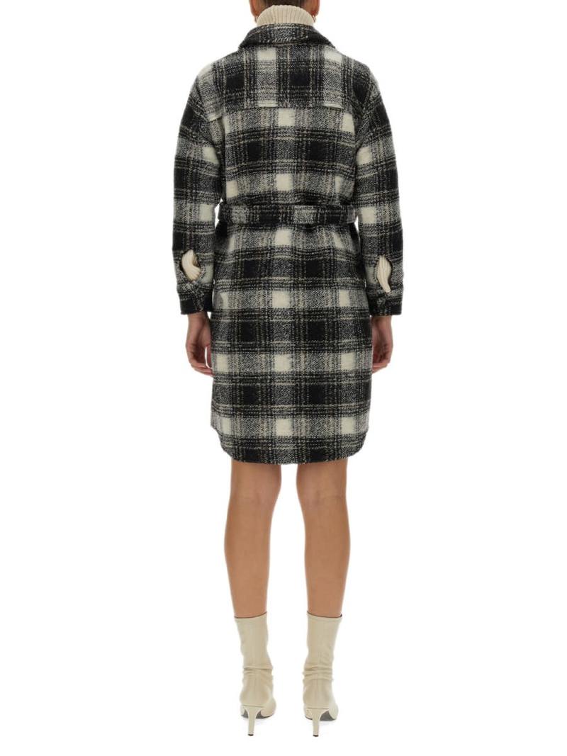 Woolrich Check Print Coat - Black