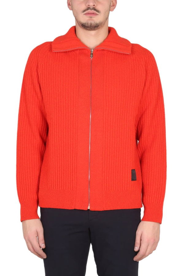 PAUL SMITH Zippered Cardigan - Orange