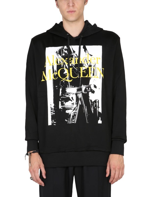 Alexander McQueen Sweatshirt With Atelier Print - Black