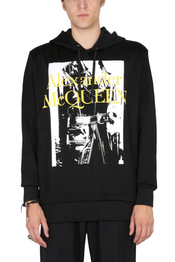 Alexander McQueen Sweatshirt With Atelier Print - Black
