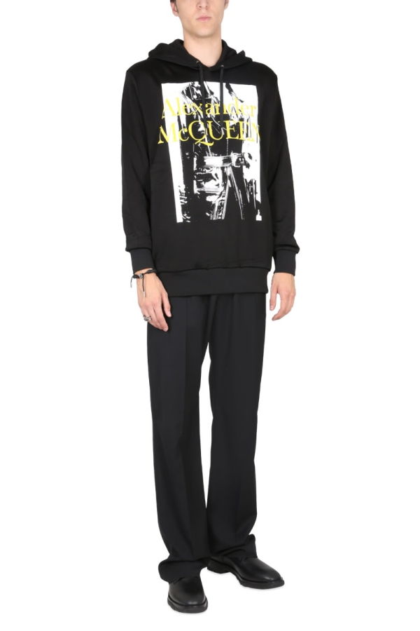 Alexander McQueen Sweatshirt With Atelier Print - Black