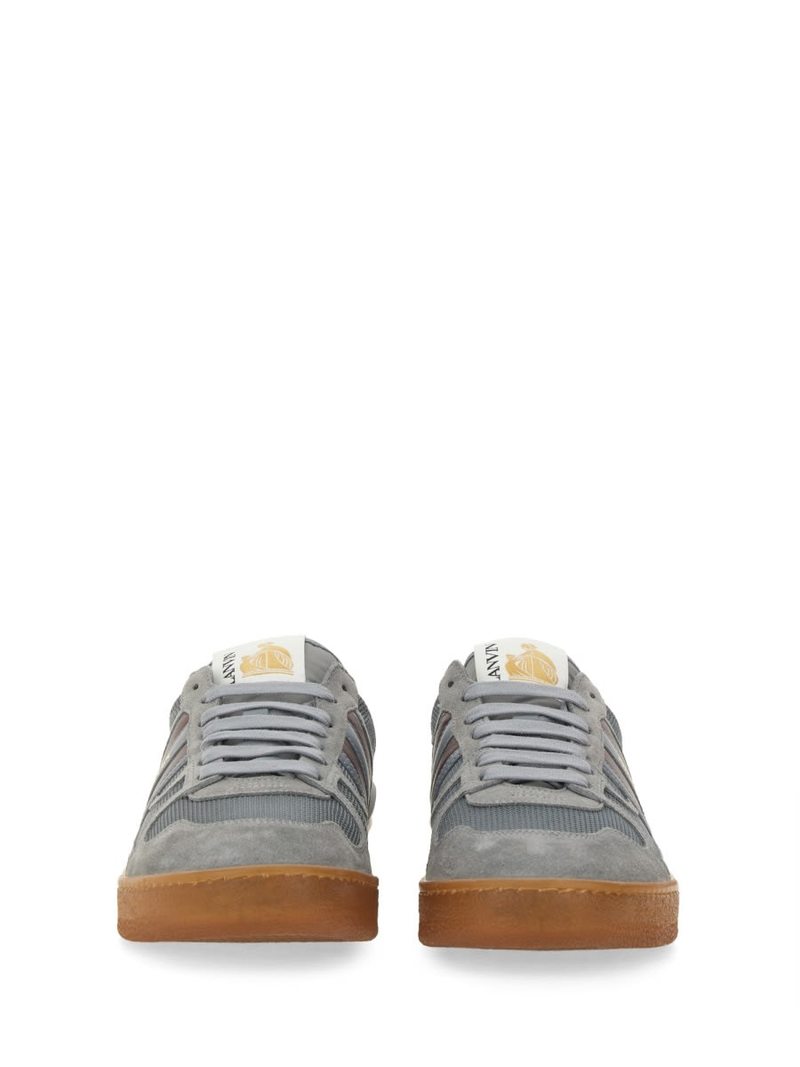 Lanvin Mesh, Suede and Nappa Leather Sneaker - Gray