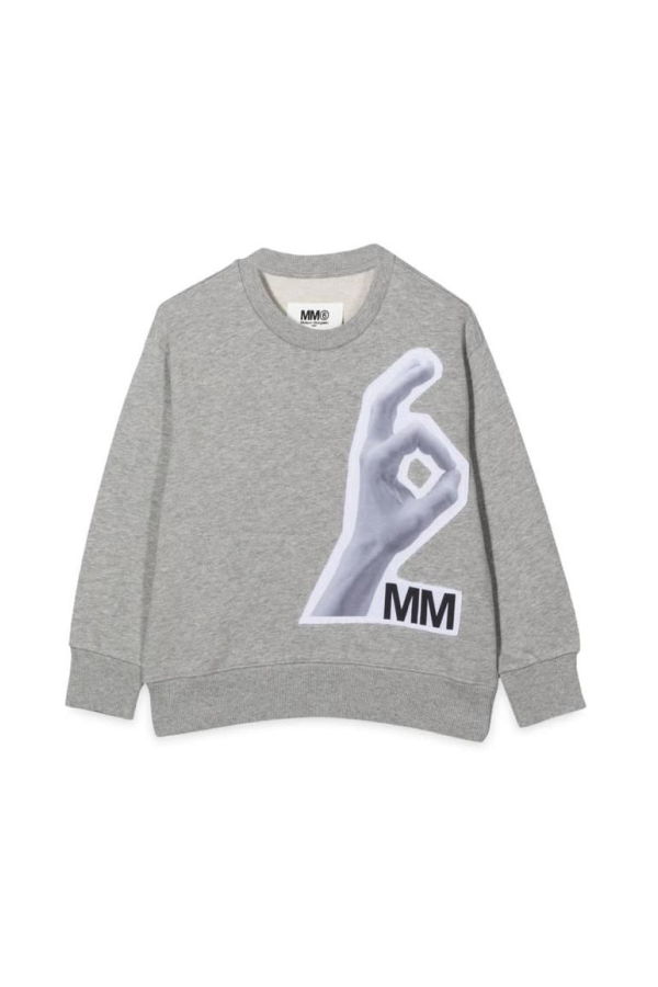 KIDS MM6 Maison Margiela MM OK Crewneck Sweatshirt - Gray