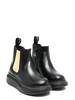 KIDS Alexander McQueen Ankle Boot With Contrasting Elastic On The Side Boot - Black - Thumbnail 1