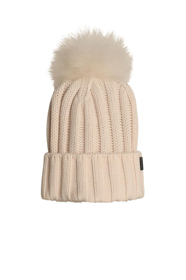 Woolrich Pon Pon Virgin Wool Beanie - Milky Cream