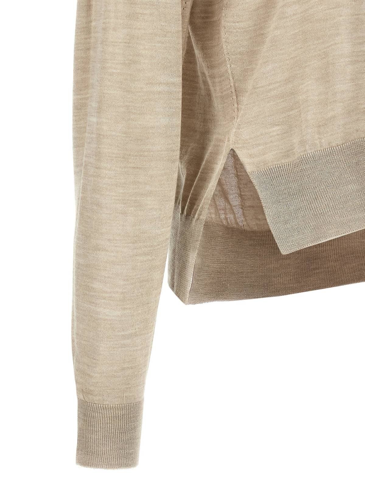 Jil Sander Asymmetrical Mesh Sweater - Beige - Image 4 of 4