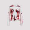Jean Paul Gaultier Layered Long Sleeves Top - Mint / Pale Pink / Red - Thumbnail 1