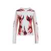 Jean Paul Gaultier Layered Long Sleeves Top - Mint / Pale Pink / Red - Thumbnail 2