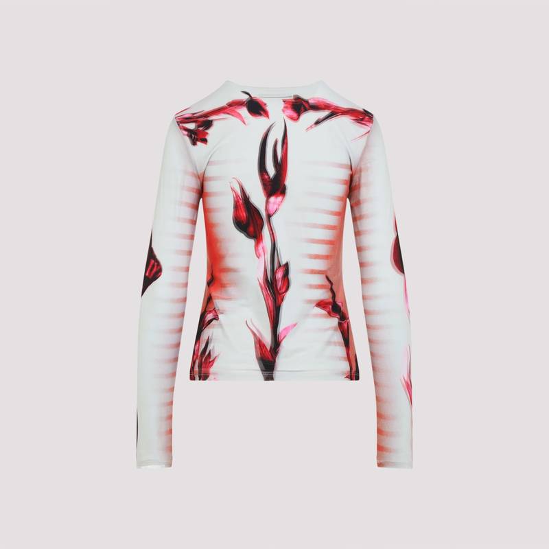 Jean Paul Gaultier Layered Long Sleeves Top - Mint / Pale Pink / Red